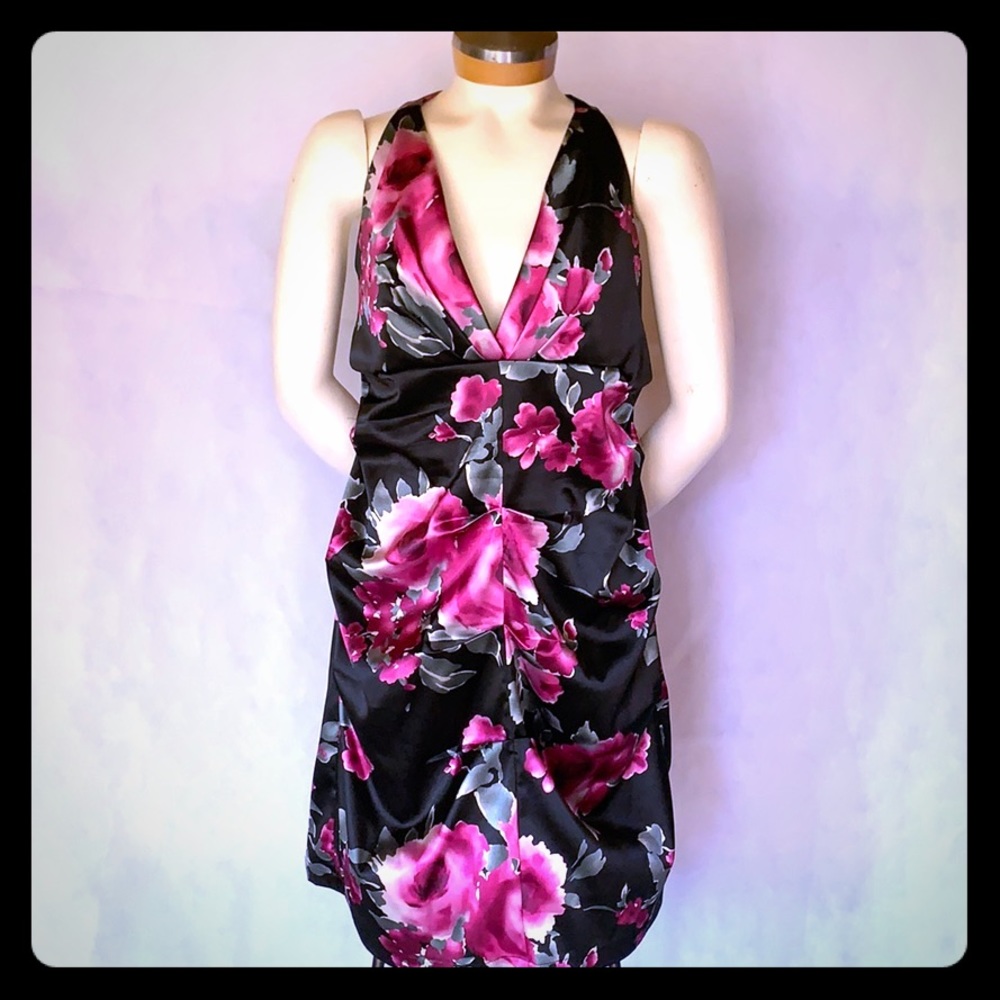 Faith 21 1X Pink Purple Black Gray Dress Floral